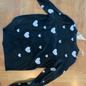 Black with hearts cardigan